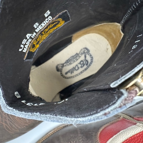 Womens JB Dillon USA Cowboy Boots Leather American Flag size B. - Picture 13 of 15